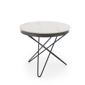 Kohvilaud LORIEN, valge marmor / must
