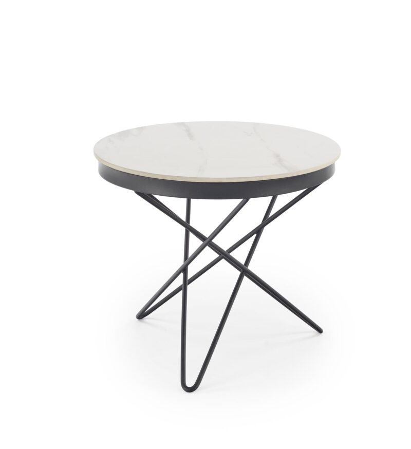 Kohvilaud LORIEN, valge marmor / must