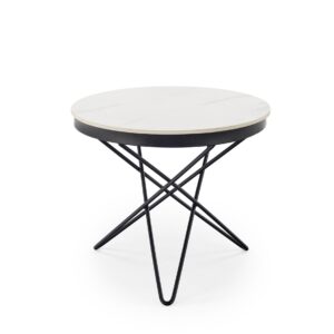 Kohvilaud LORIEN, valge marmor / must