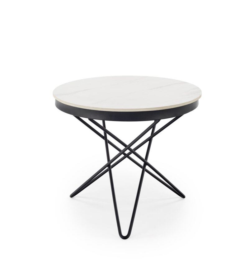 Kohvilaud LORIEN, valge marmor / must