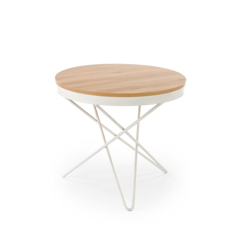 Kohvilaud LEILA, naturaalne / valge