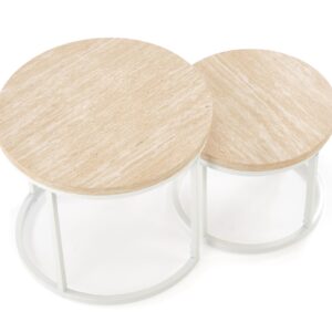 Kohvilaud OREO, travertiin / valge