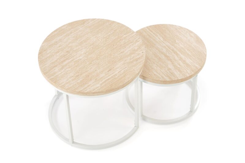 Kohvilaud OREO, travertiin / valge