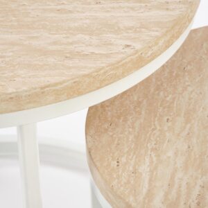 Kohvilaud OREO, travertiin / valge