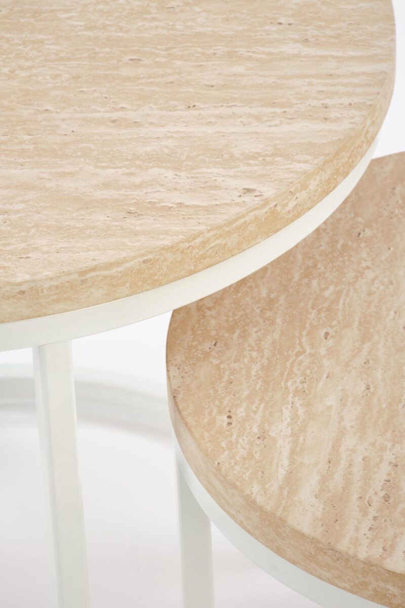 Kohvilaud OREO, travertiin / valge