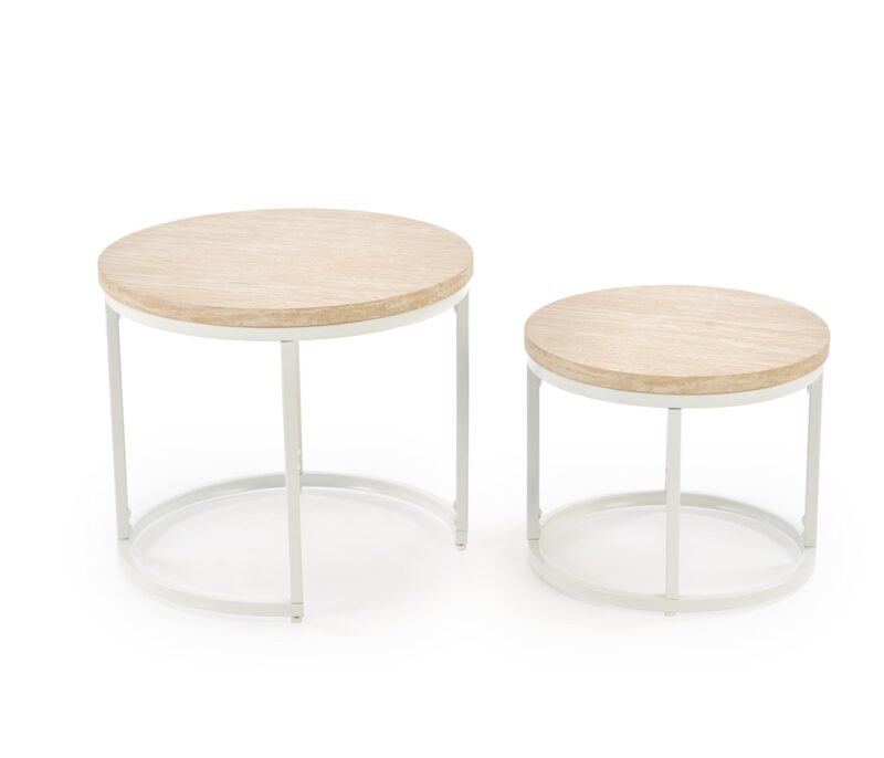 Kohvilaud OREO, travertiin / valge