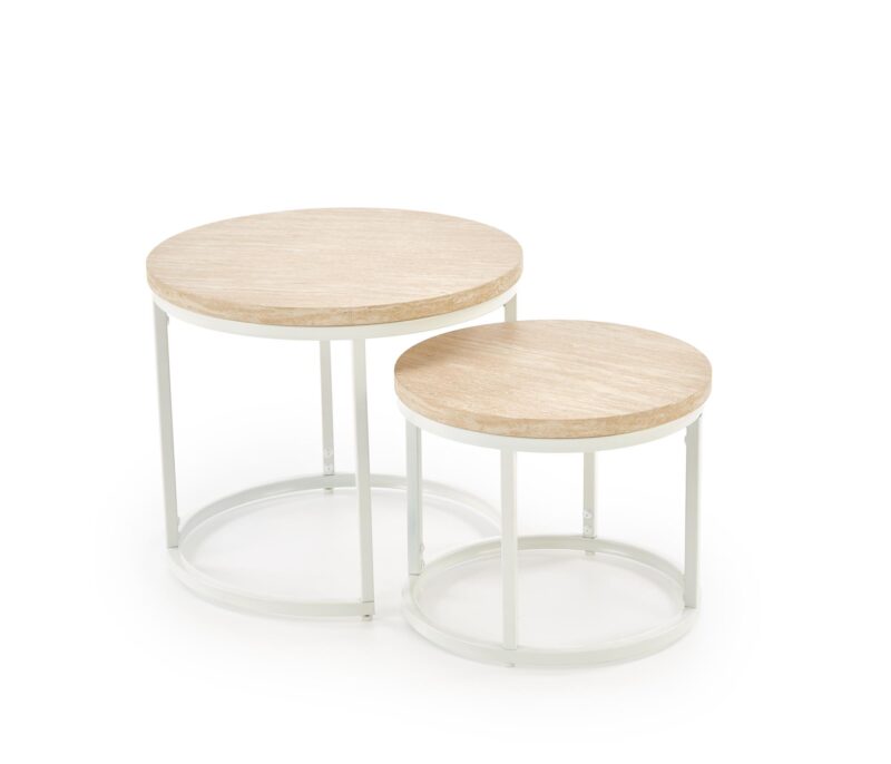 Kohvilaud OREO, travertiin / valge