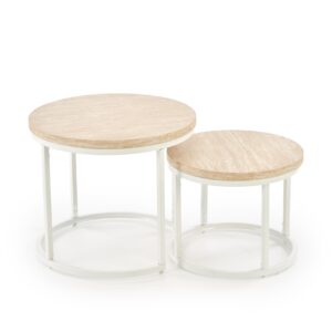 Kohvilaud OREO, travertiin / valge