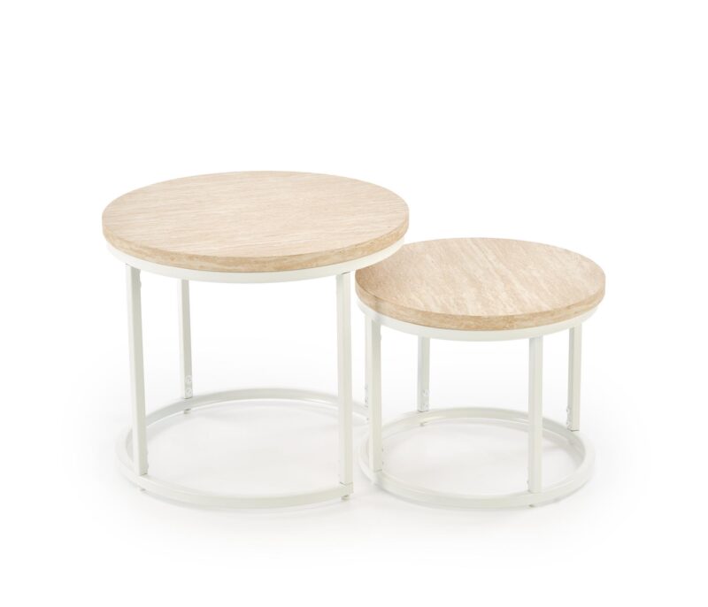 Kohvilaud OREO, travertiin / valge