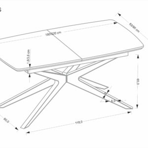 5905248136908_17 Pikendatav söögilaud JAMES, naturaalne / must