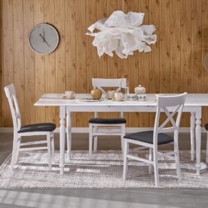 Pikendatav söögilaudlaud NELMAR, valge