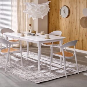 Pikendatav söögilaudlaud NELMAR, valge