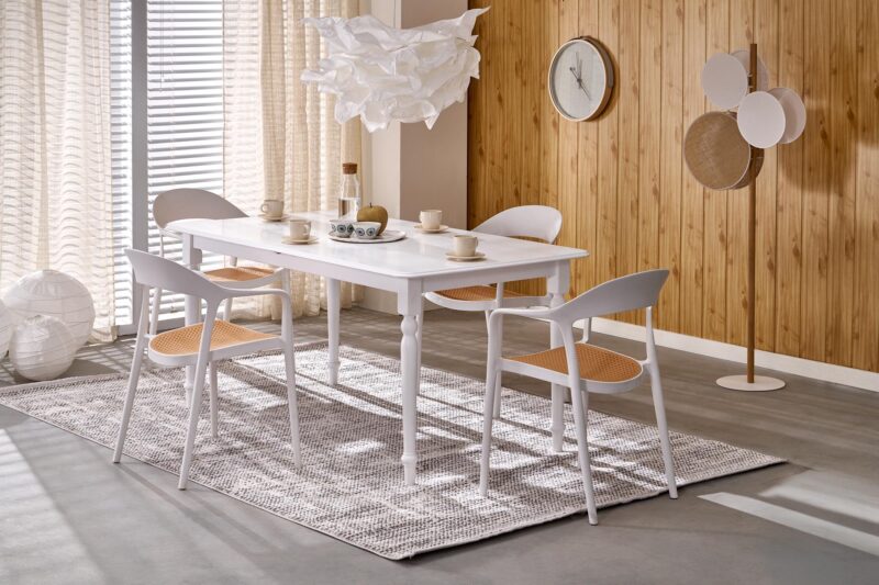 Pikendatav söögilaudlaud NELMAR, valge