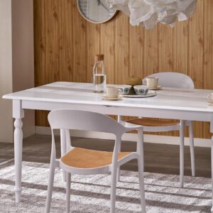 Pikendatav söögilaudlaud NELMAR, valge