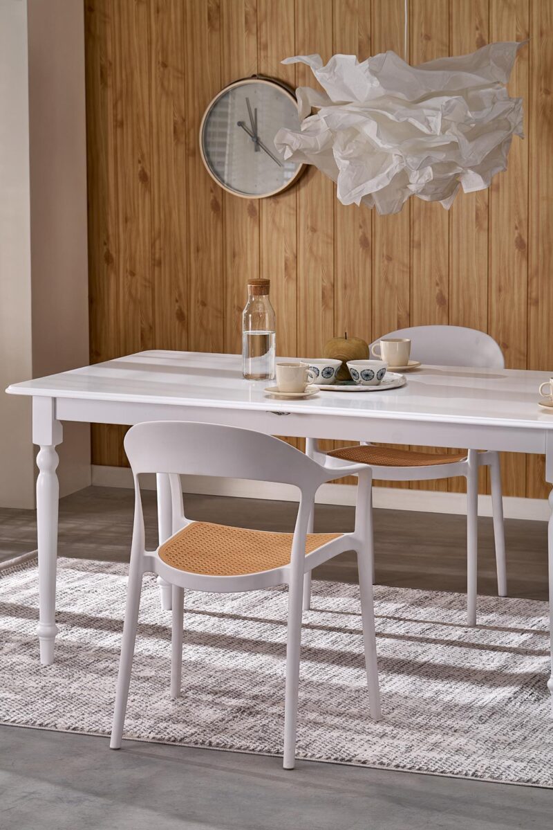 Pikendatav söögilaudlaud NELMAR, valge