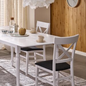 Pikendatav söögilaudlaud NELMAR, valge