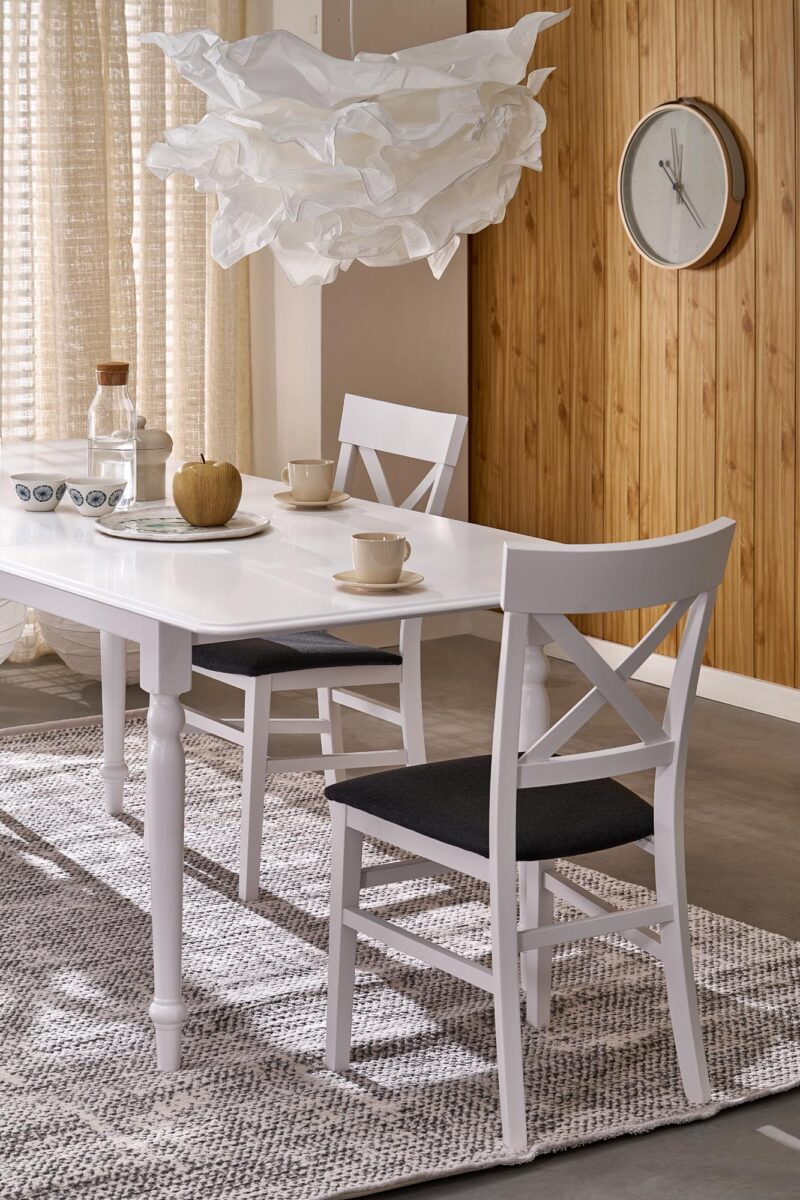 Pikendatav söögilaudlaud NELMAR, valge