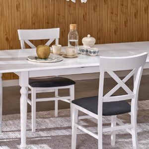 Pikendatav söögilaudlaud NELMAR, valge