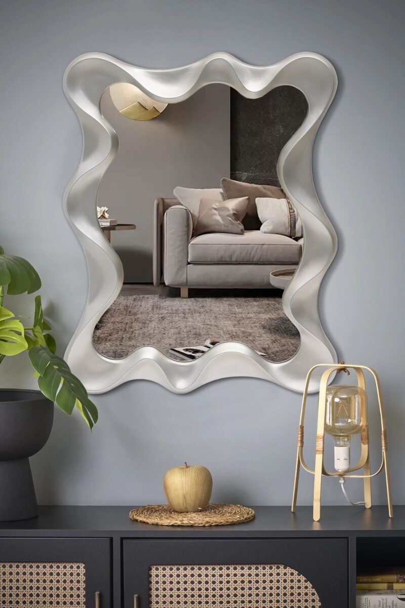 Seinapeegel DECO, antiikhõbe