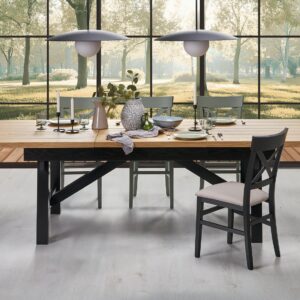 Pikendatav Söögilaud FIERON, naturaalne tamm / must