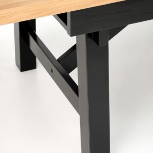 Pikendatav Söögilaud FIERON, naturaalne tamm / must