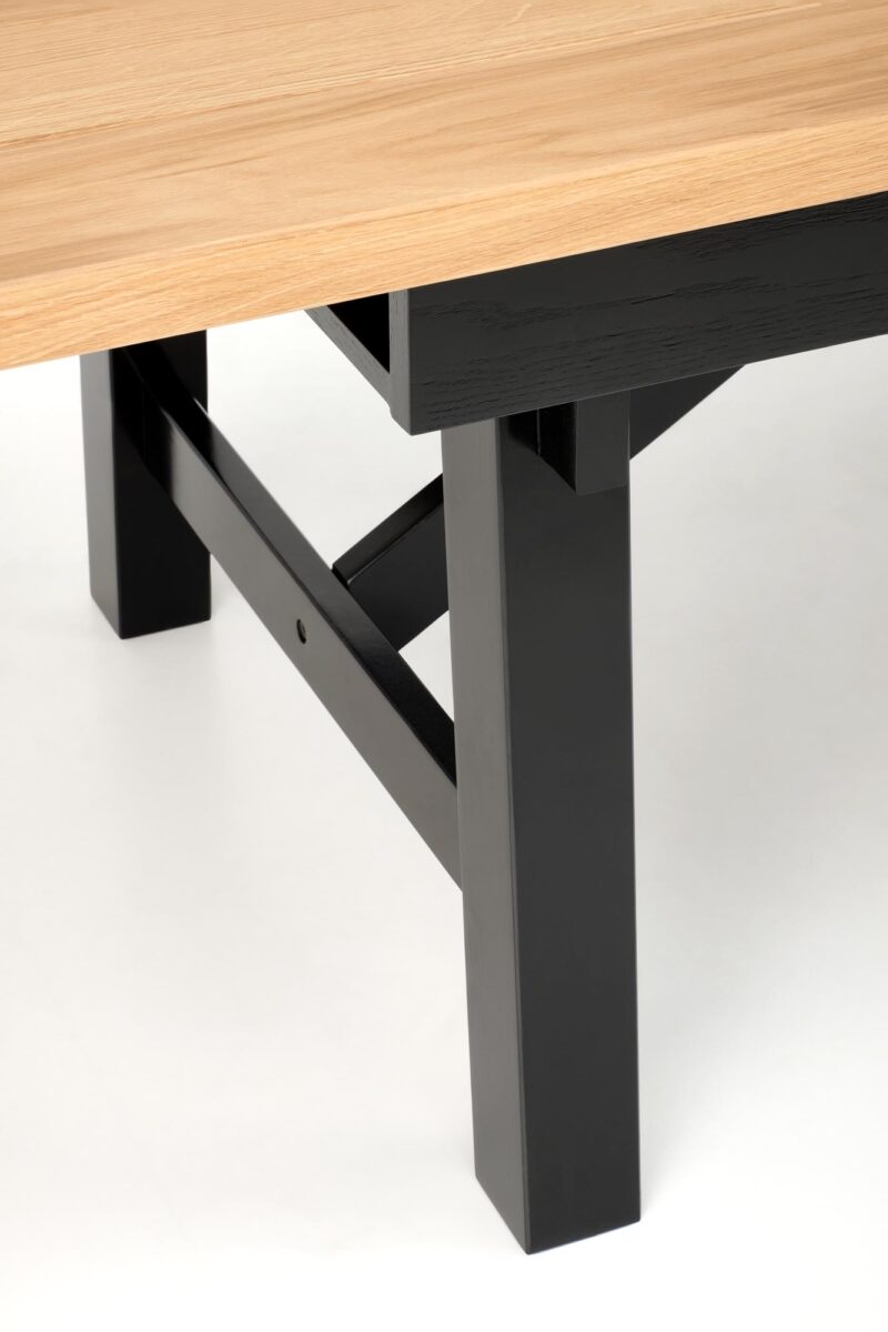 Pikendatav Söögilaud FIERON, naturaalne tamm / must