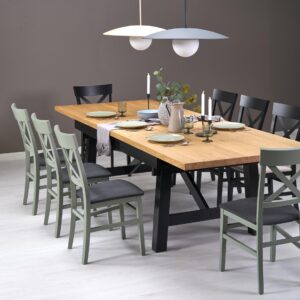 Pikendatav Söögilaud FIERON, naturaalne tamm / must