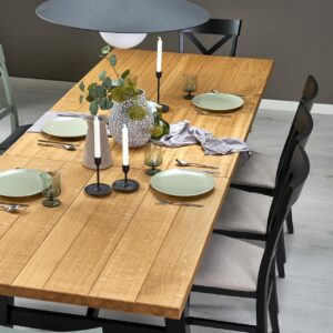 Pikendatav Söögilaud FIERON, naturaalne tamm / must