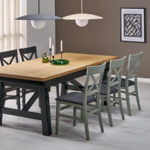 Pikendatav Söögilaud FIERON, naturaalne tamm / must