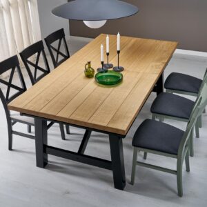 Pikendatav Söögilaud FIERON, naturaalne tamm / must