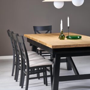 Pikendatav Söögilaud FIERON, naturaalne tamm / must