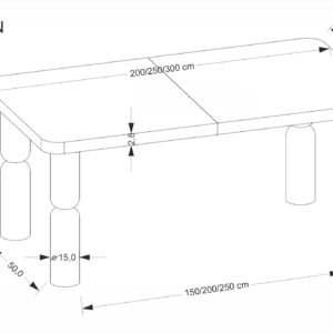 Pikendatav söögilaud JAPARIO, hele pähkel