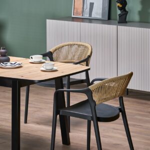 Pikendatav Söögilaud BARTON, tamm / must