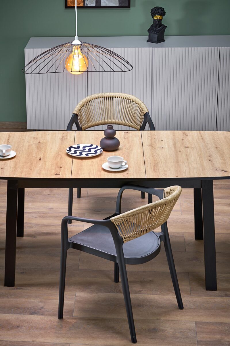 Pikendatav Söögilaud BARTON, tamm / must