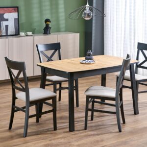 Pikendatav Söögilaud BARTON, tamm / must