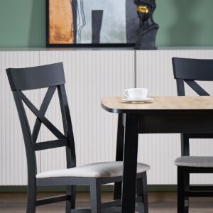 Pikendatav Söögilaud BARTON, tamm / must