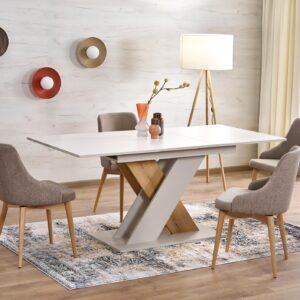 Pikendatav söögilaud ALETTA– must / tamme imitatsioon