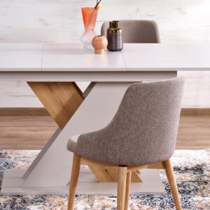 Pikendatav söögilaud ALETTA– must / tamme imitatsioon