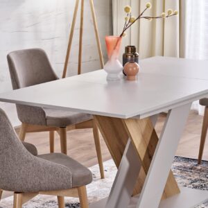 Pikendatav söögilaud ALETTA– must / tamme imitatsioon