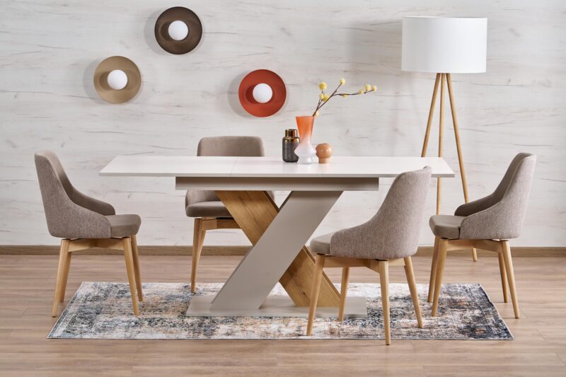 Pikendatav söögilaud ALETTA– must / tamme imitatsioon