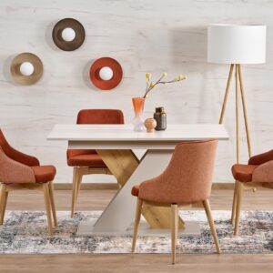 Pikendatav söögilaud ALETTA– must / tamme imitatsioon