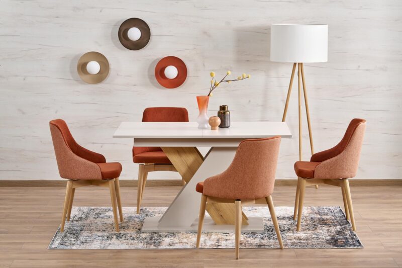 Pikendatav söögilaud ALETTA– must / tamme imitatsioon