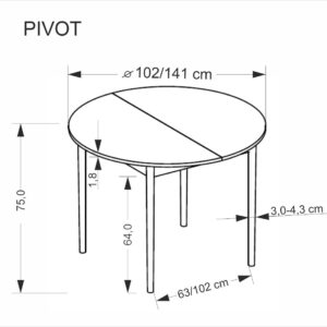 5905248137349_18 Pikendatav söögilaud PIVARO, kašmiir / naturaalne