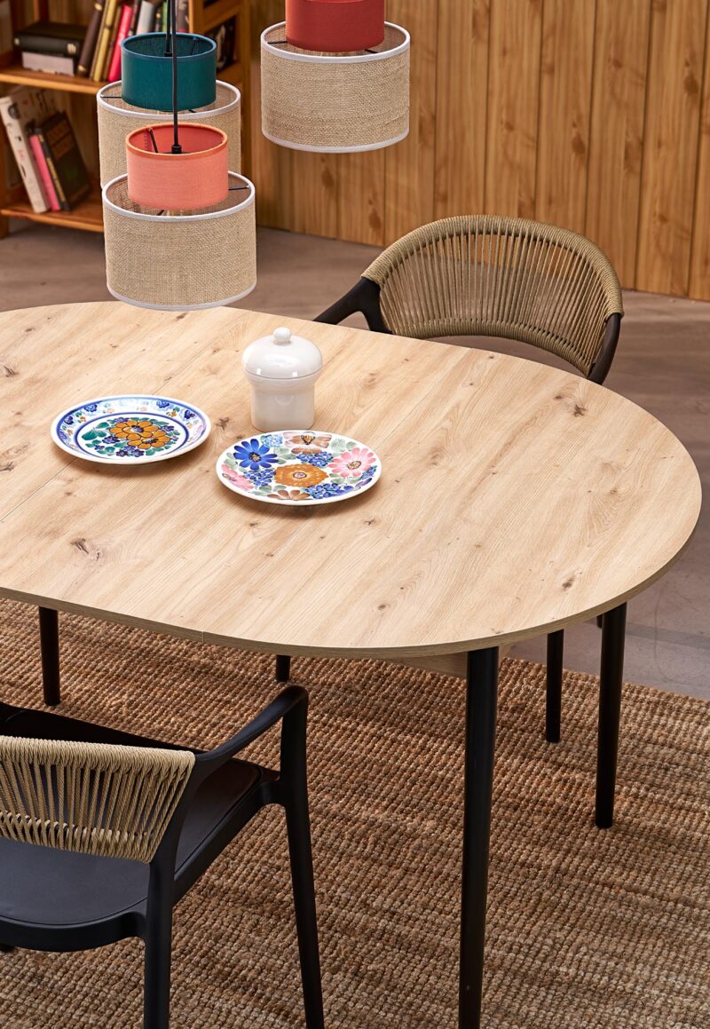 Pikendatav Söögilaud  PIVARO, tamm / mustad jalad