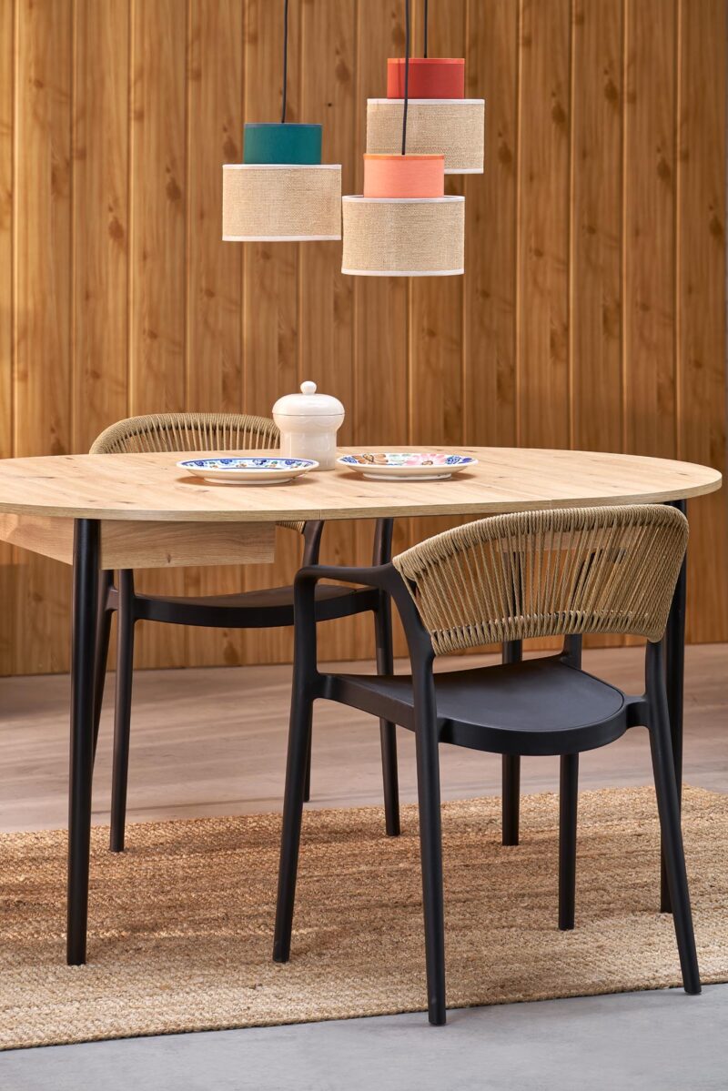 Pikendatav Söögilaud  PIVARO, tamm / mustad jalad