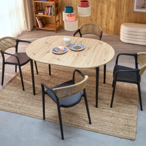 Pikendatav Söögilaud  PIVARO, tamm / mustad jalad