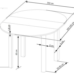 Söögilaud RINVAR, kašmiir / must