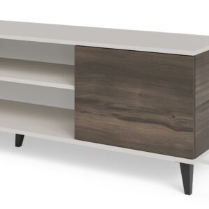 Televiisorialus RAVENO 2 RTV-K, kaminaga 180 cm, kašmiir / pähkel / must