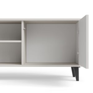 Televiisorialus RAVENO 2 RTV-K, kaminaga 180 cm, kašmiir / pähkel / must