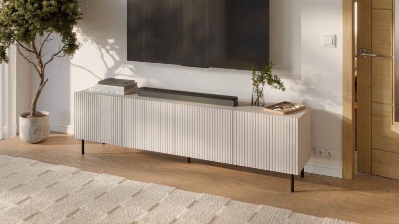 Televiisorialus PAXORA RTV-2, 200 cm, kašmiir / must